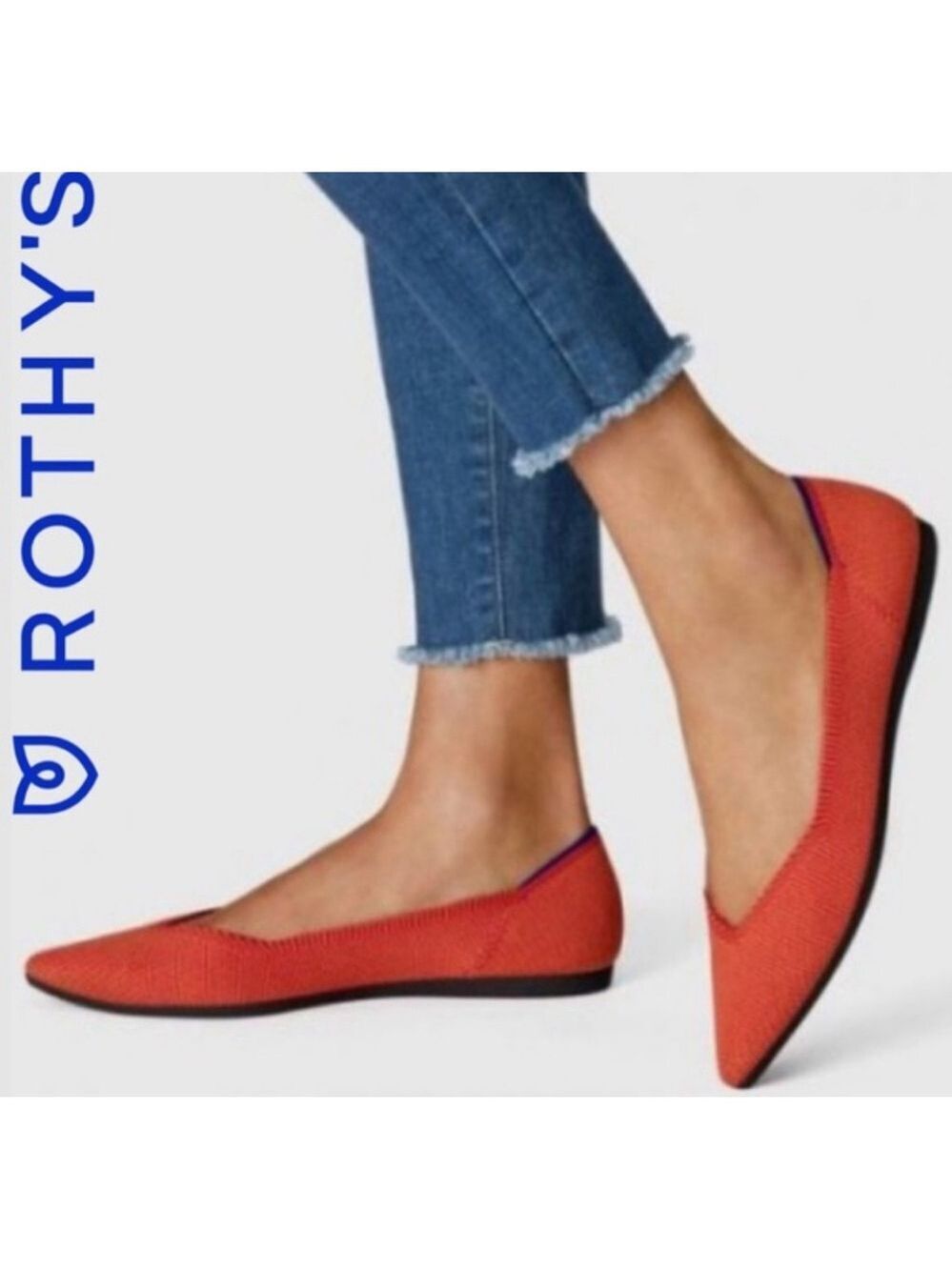 Rothy's Retired Persimmon Spring The Point Flats Cushion Insole Size 7 like NEW
